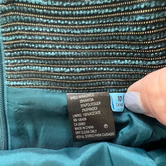 Teal pencil skirt - Picture 3 of 4